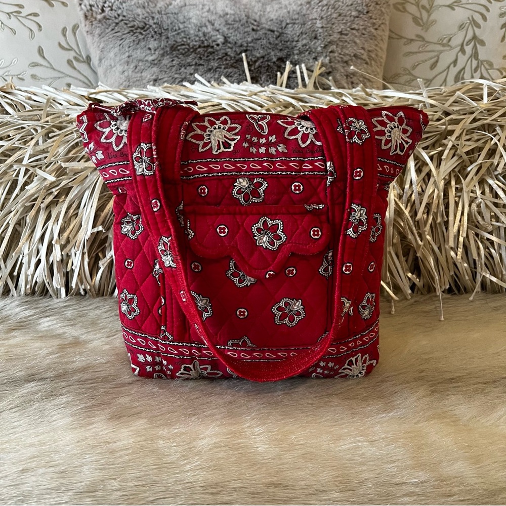 Vera Bradley Red Quilted Floral Tote